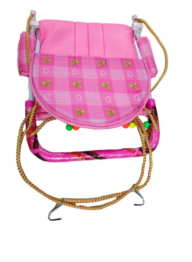 Maanit Cotton Swing Chair Folding and Washable, 1-5 Years with Safety Belt,Swing for Kids indoor and Outdoor Jhula for Babies,Baby Hanging Swing Jula (Pink) - Image 4